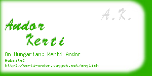 andor kerti business card
